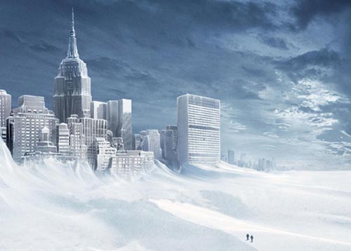 Recreación de Nueva York congelada por las bajas temperaturas. / Foto: Archivo