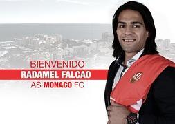 Imagen con la que el Mónaco recibe a Falcao en su web.