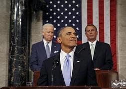 El presidente estadounidense, Barack Obama, durante el discurso anual sobre el Estado de la Unión. / Reuters