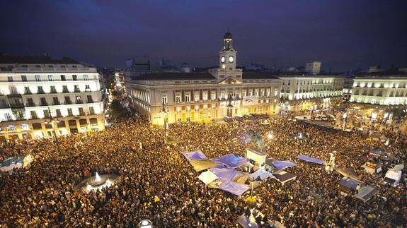 Vista de la Puerta del Sol hace tres años