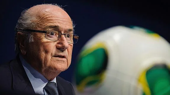 Blatter, durante un acto del próximo Mundial.