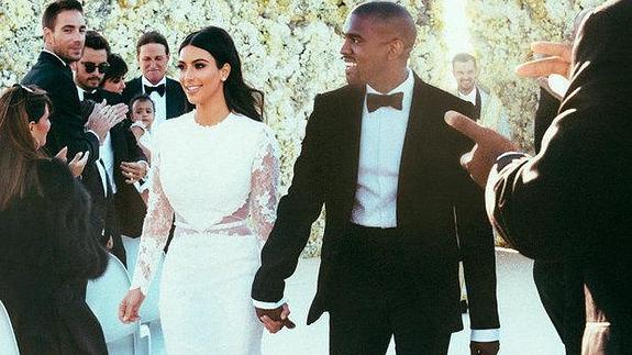 Imagen de la boda de Kim Kardashian y Kanye West. 