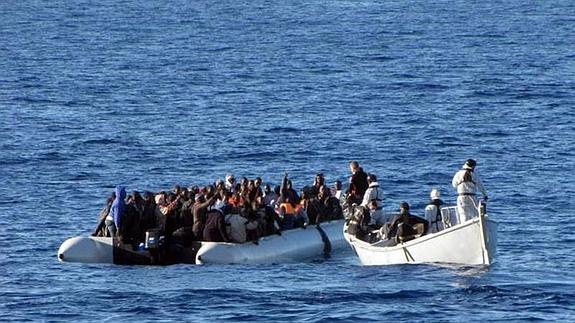 Inmigrantes rescatados en Sicilia. 