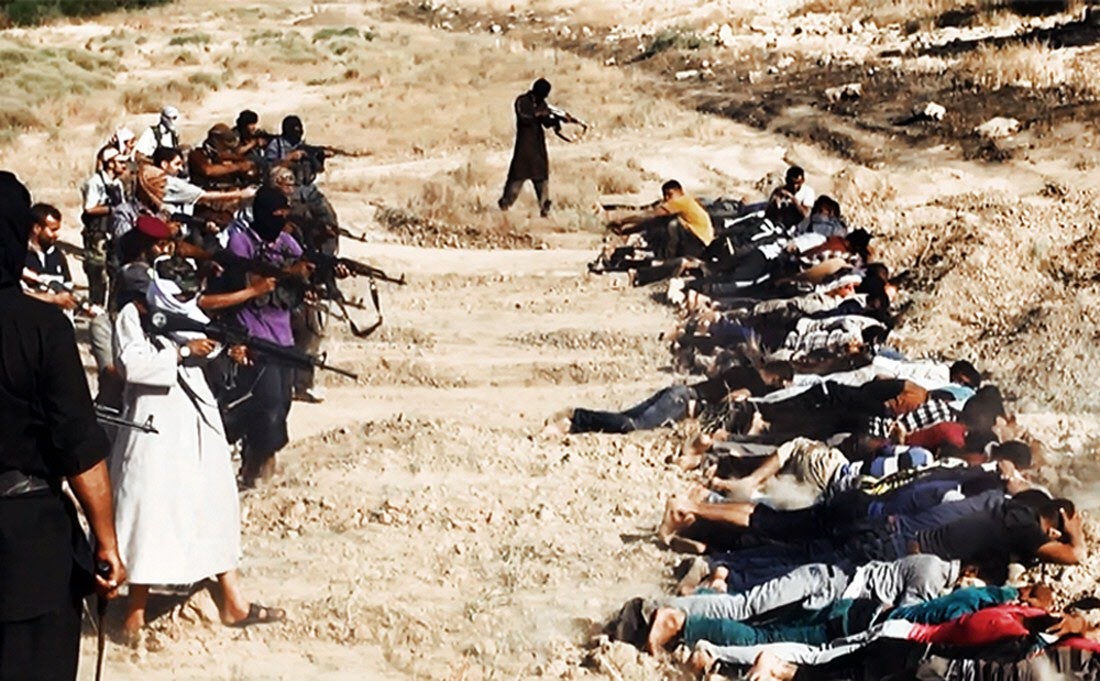 Ejecución de ciudadanos iraquíes en Tikrit. 