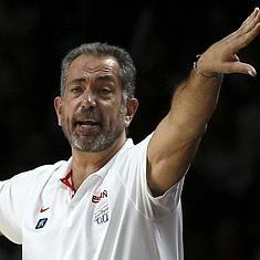 Orenga, en un partido del Mundial de Baloncesto.
