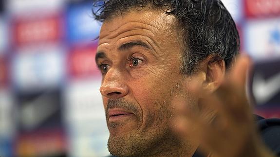 Luis Enrique, en una rueda de prensa. 