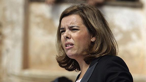 Soraya Sáenz de Santamaría, hoy en Zaragoza. Javier Cebollada (E