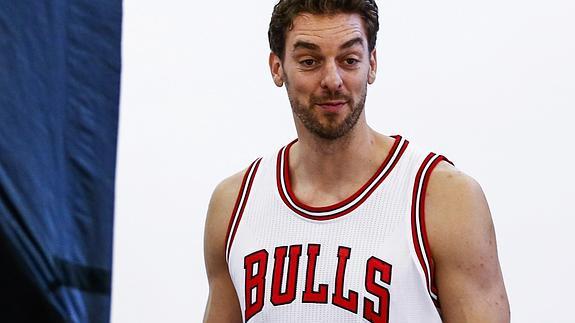 Pau Gasol, con la camiseta de los Chicago Bulls.