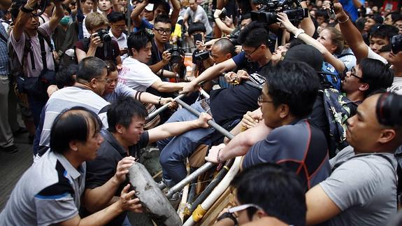 Enfrentamientos registrados en Hong Kong. 