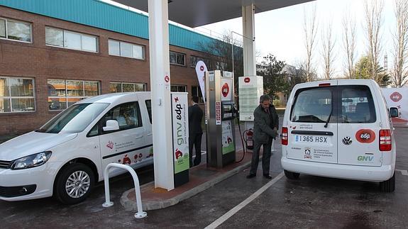 Estación para repostaje de gas.