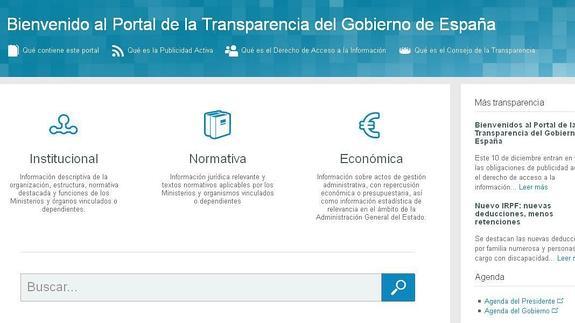 Portada del portal de transparencia.