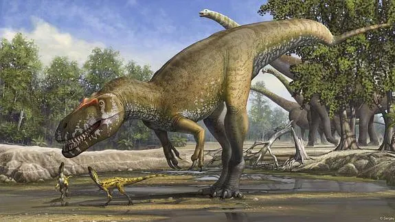 Ilustración de varios dinosaurios 