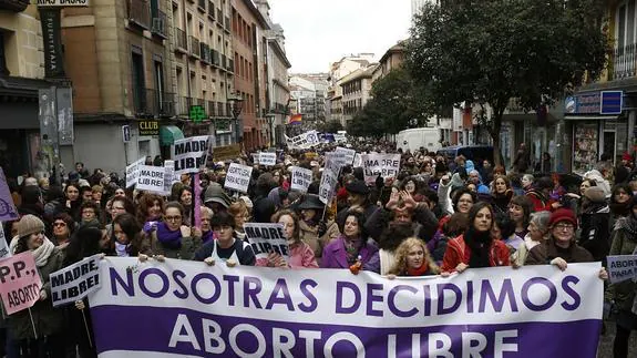 Manifestación a favor del aborto libre celebrado el pasado febrero..