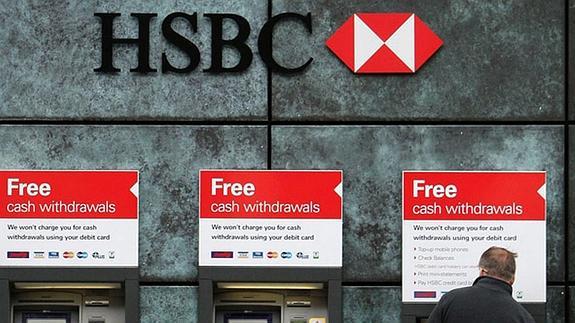 Cajero de una oficina de HSBC. 