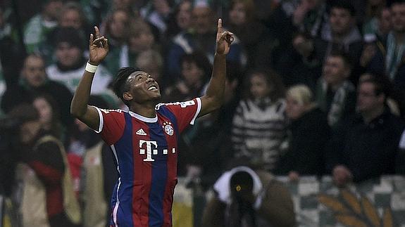 David Alaba celebra su gol. 