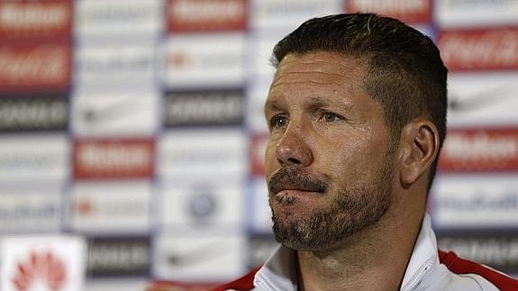 Simeone en rueda de prensa. 