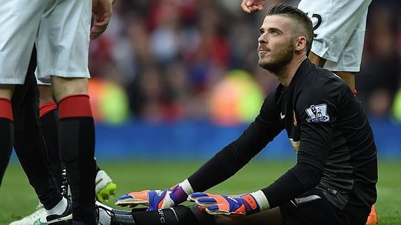 David de Gea, tras lesionarse. 