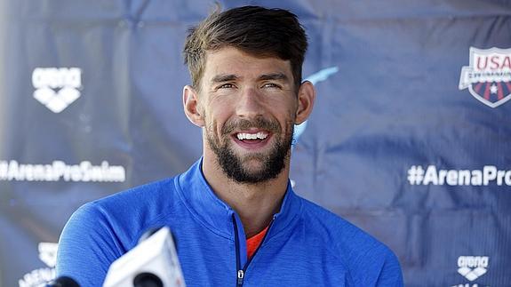 Phelps, en rueda de prensa. 