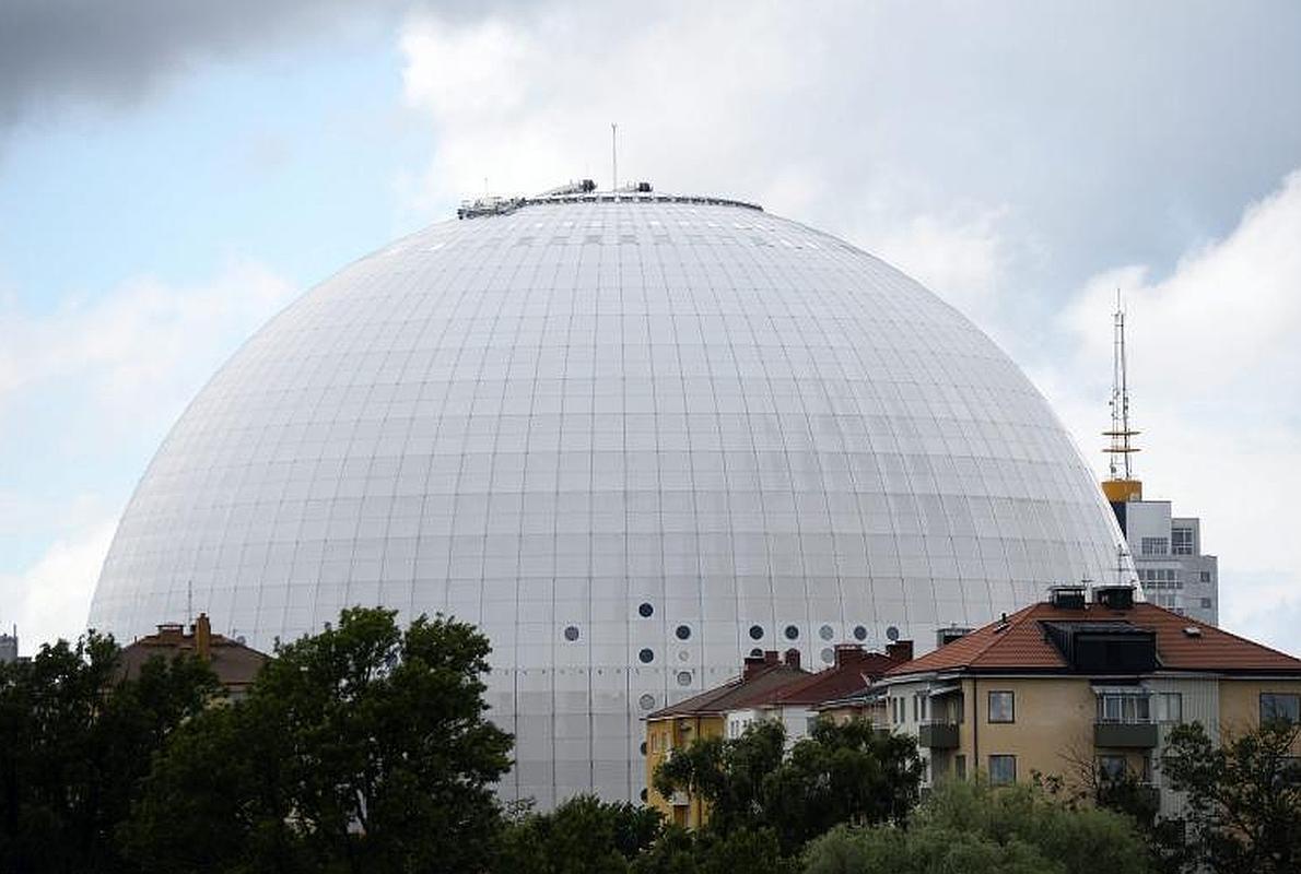 Vista general del Ericsson Globen Arena de Estocolmo. 