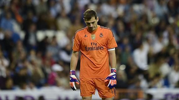 Casillas, en el Santiago Bernabéu. 