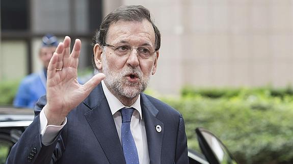 Rajoy, a su llegada a la cumbre. 