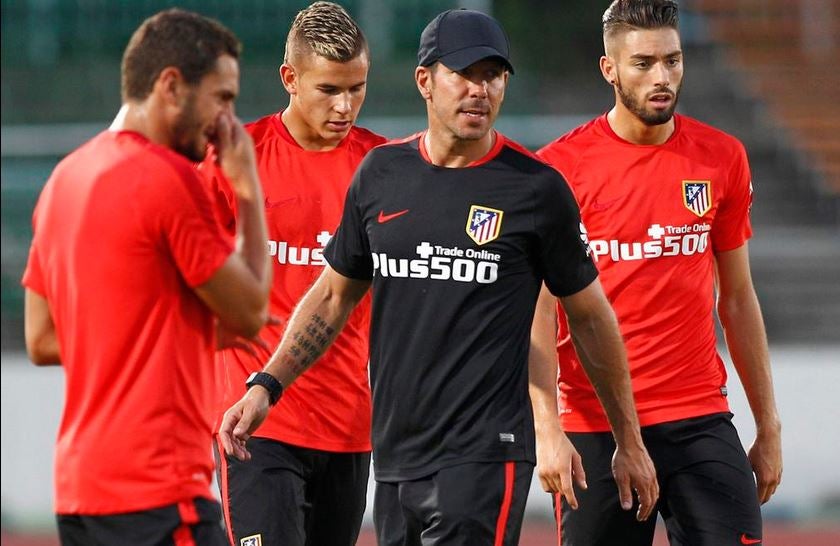 Simeone, durante un entrenamiento. 