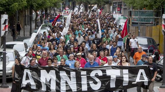 Manifestación en favor de los presos de ETA.