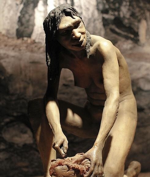 Imagen de la exposición 'Haciéndonos humanos', organizada a partir de los fósiles hallados en Atapuerca. 