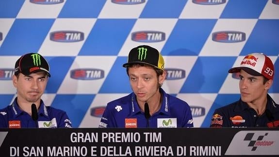 Lorenzo, Rossi y Márquez. 