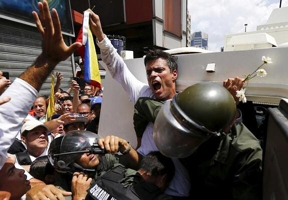 Leopoldo López, el día de su detención, el 18 de febrero de 2014.