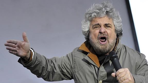 Beppe Grillo en un acto en Roma. 