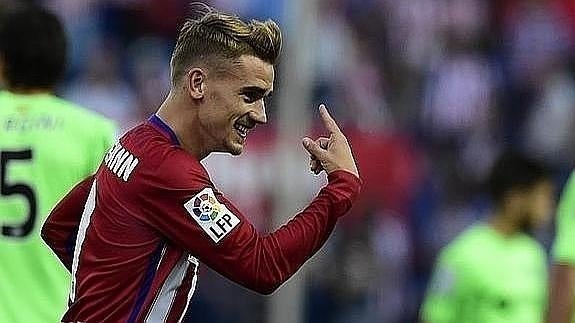 Antoine Griezmann celebra su primer gol ante el Getafe. 