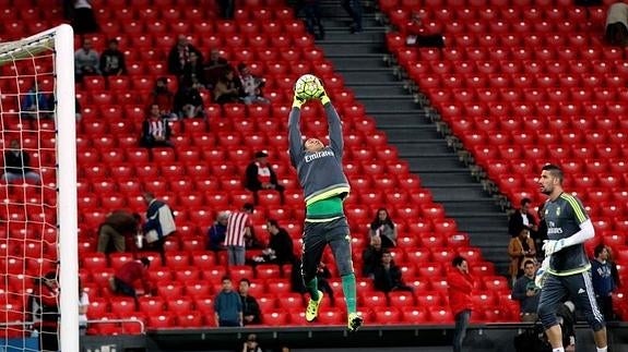 Keylor Navas, en San Mamés. 