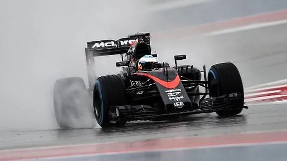 Fernando Alonso, durante la carrera en Austin. 