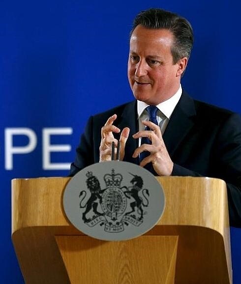 El primer ministro británico David Cameron, durante su intervención. 
