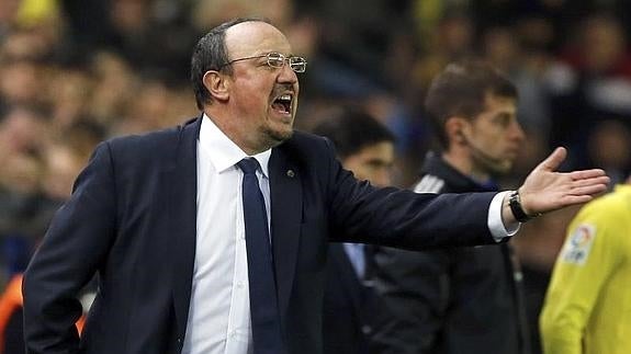 Rafa Benítez, durante el encuentro ante el Villarreal. 