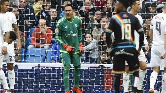 Kaylor Navas, durante el partido ante el Rayo. 