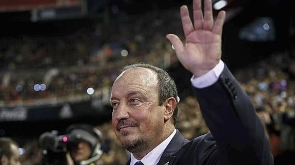 Rafa Benítez, el domingo en Mestalla. 