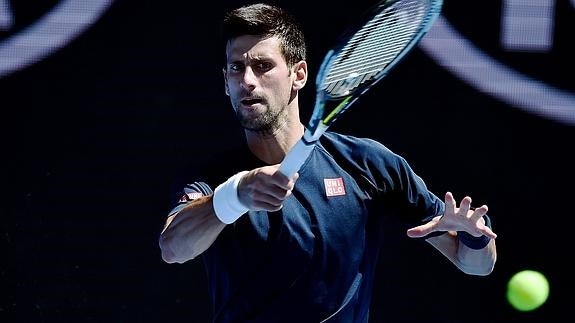 Djokovic en un entrenamiento. 