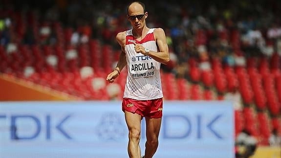 Un atleta, durante una competición. 