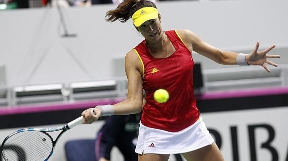 Muguruza, durante el partido frente a Jankovic.