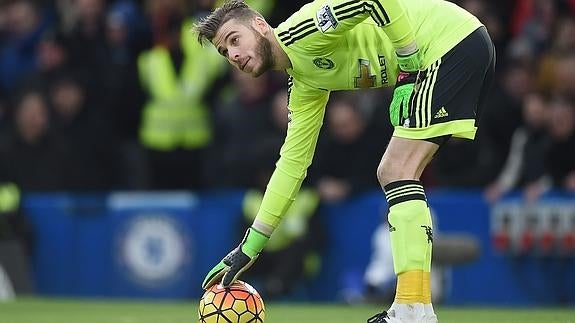 De Gea, durante un partido de la presente temproada