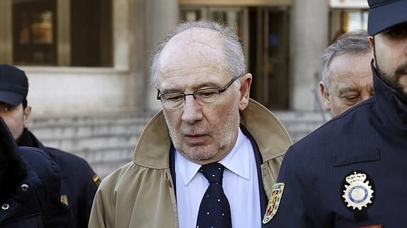 Rodrigo Rato, a la salida de los juzgados.