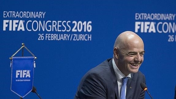 Infantino, durante un acto de la FIFA. 