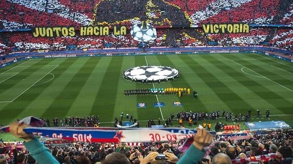 El Vicente Calderón, antes del partido. 