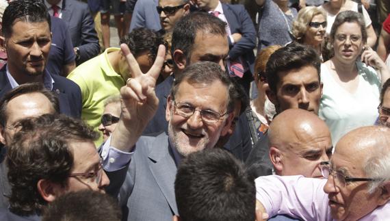 Mariano Rajoy, durante un acto de precampaña en Salamanca.