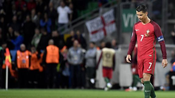 Cristiano ronaldo, tras el partido ante Islandia. 