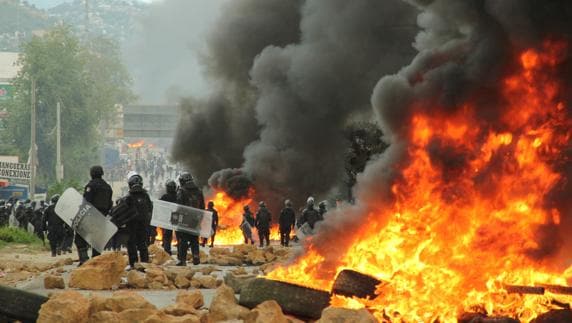Imagen de los disturbios. 