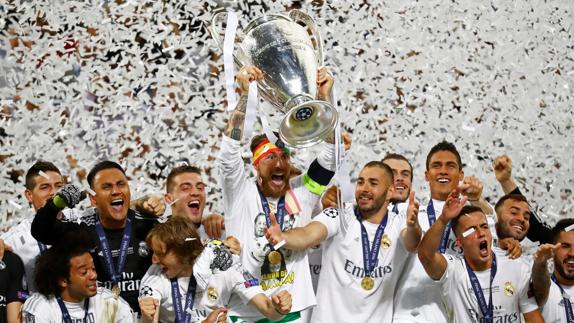 El Real Madrid celebra la Champions. 