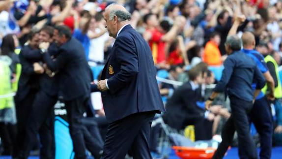 Vicente del Bosque, tras la derrota. 